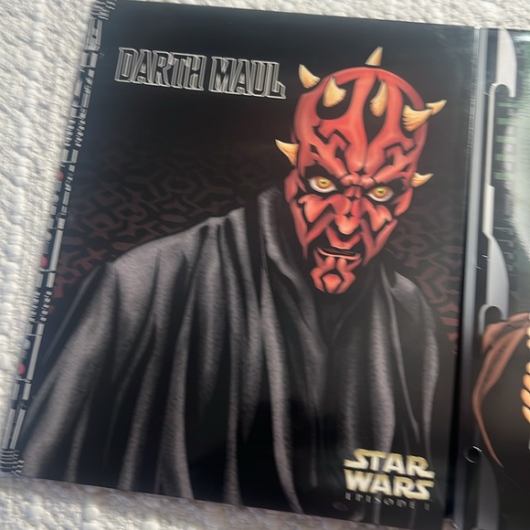 Vintage Star Wars Episode 1 Darth Maul & JEDI Printed Pockets Folder Set Of 2 - Picture 2 of 7